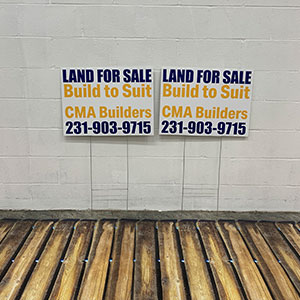 Real Estate Yard Signs Manufacturing in Fresh Coast Signs Office
