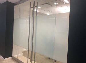 Frosted Window Film Installation for Office in Grand Rapids
